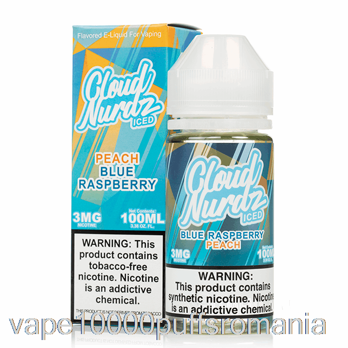 Vape Romania Iced Peach Blue Zmeura - Cloud Nurdz - 100ml 3mg